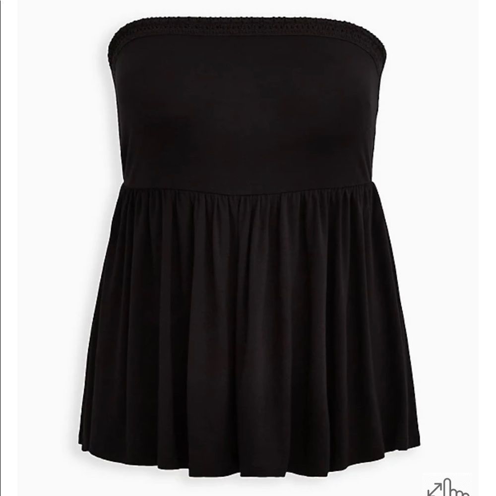 NWT Torrid SUPER SOFT BLACK STRAPLESS PEPLUM TOP 2X 18-20